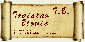 Tomislav Blović vizit kartica